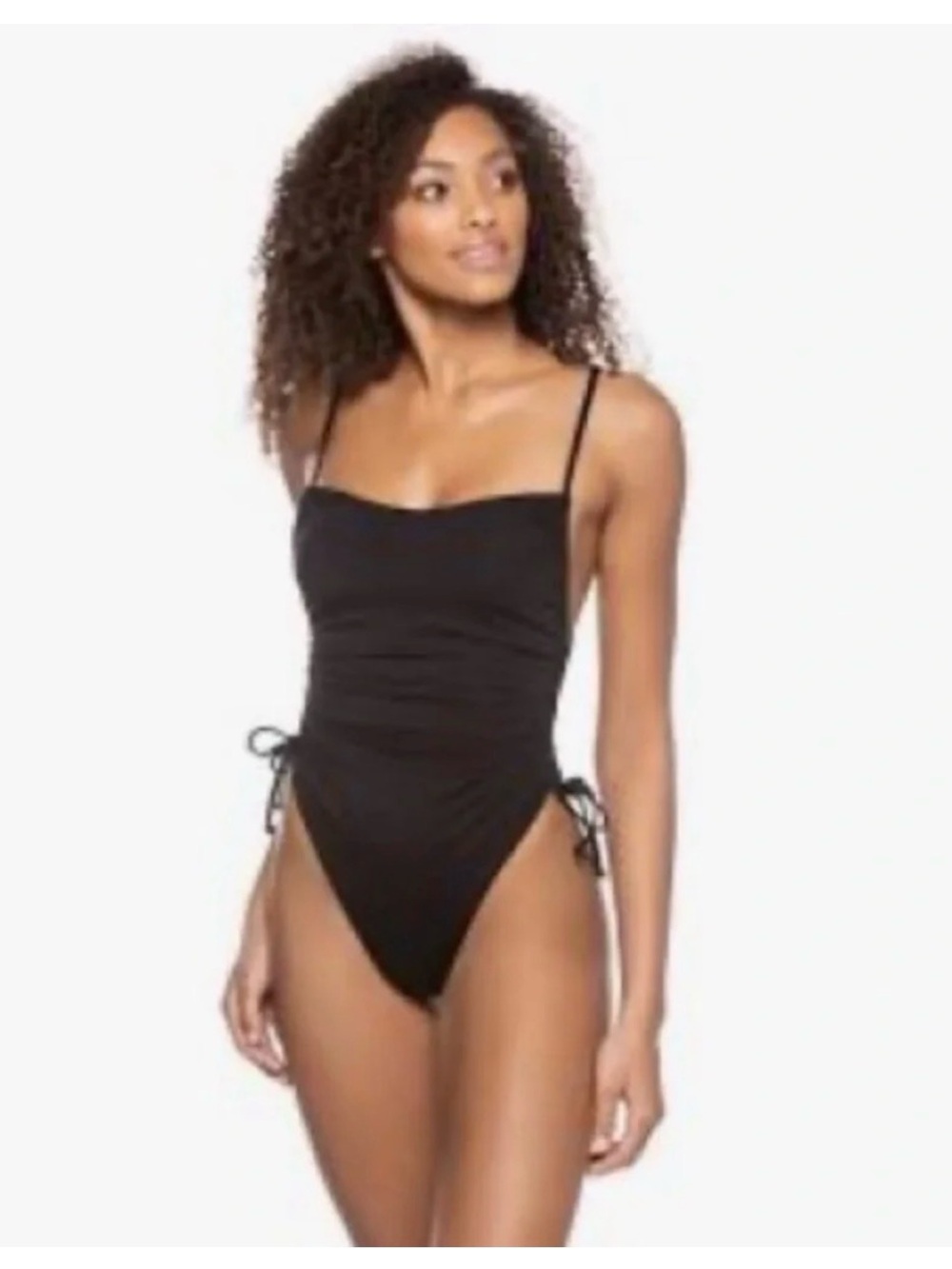 Summerful Black One-Piece Bathing Suit Size Large Ruched Sides MSRP $168